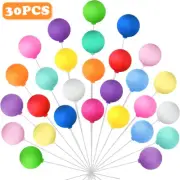 30Pcs Balloon Cake Topper Mini Colorful Balloon Cake Picks Reusable Clay leyET