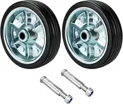 QWORK® Replacement Wheel 200 x 50 mm for Trailer Jockey Wheel - Increased Load Capacity 680 kg - Solid Rubber with Steel Rim