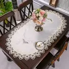 Dacron Oval Lace Tablecloth Flower Embroidery Europe Dining Tablecloth Home