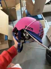 bern Comet Kids' Cycling Bike Helmet with Visor Roller Skating Scooter, Pink