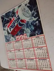 Cardboard PEPSI Advertising Calendar for Merchants 1996