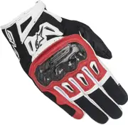 Alpinestars SMX-2 Air Carbon V2 Motorcycle Gloves, black-white-red, Size S for Men Black White Red
