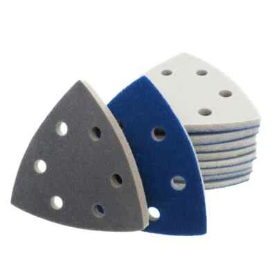 5/10 Pcs Triangle Sandpaper 90mm Sponge Sanding Disc Hook and Loop for Polishing