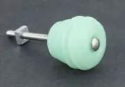 1-1/8" Glass Barrel Knob Milk Green (Jadeite)