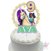 Unicorn Academy Cake Topper Personalised. Party Lolly Loot Bag Cupcake Bunting