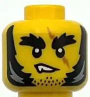 Lego New Yellow Minifigure Head Stubble Bushy Eyebrows Part
