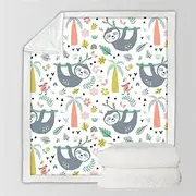 Sloth Blankets for Bed Cartoon Animal Plush Blanket Space Blanket,18,75cmx100cm