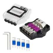 4 Way ANL Fused Distribution Block 2 X 0/2/4 Gauge in / 4 X 4/8/10Gauge Out F...
