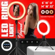 6 10 12 14 18 22 Inches Dimmable Led Ring Light Tripod Stand Selfie Live Stream