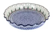 Blue Rose Polish Pottery Rustic Pines Pie Plate