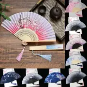 Vintage Chinese Style Folding Fan Silk Hand Held Fans Dance Fans Wedding Favor