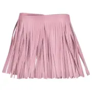 1 Yard 6 Inch Faux PU Leather Fringe Trim Tassel Fringe for Sewing, Pink