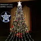 350 LED Solar Star Waterfall Light String Christmas Xmas Outdoor Decor + Remote