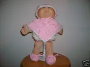 Crochet Cabbage Patch Doll Clothes~~Poncho/Beanie Set~Handmade