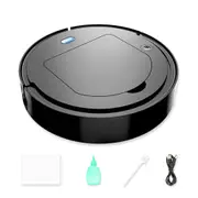 Smart Wireless Sweeping Robot Cleaner Floor Auto Suction Dry Wet Cleaning Machine-Black