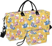 [sanluoli] Large Travel Duffel Luggage Overnight Bag Sports Gym Tote Bag with Adjustable Strap for Trip Foldable, Japanese style polar bears