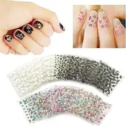 50 x Nail Art Stickers Assorted Self Adhesive, Beauties Factory Flowers Butterflies 3D DIY Black White Colorful Patterns Design