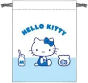 [マリモクラフト] Marimo Craft Blkt-037 Gusseted Drawstring Milk, Mizuiro, Hello Kitty (W x H x D): 7.1 x 9.1 x 2.2 inches (180 x 230 x 55 mm)