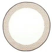Fab Habitat Olympia Round Recycled Plastic Outdoor Rug and Mat (Beige/White) - 1