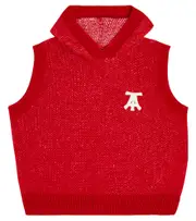 [The Animals Observatory] The Animals Observatory Yak hooded sweater vest Y 8 red
