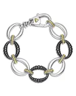 Lagos Two Tone Black Ceramic Link Bracelet