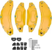 4PCS Car Caliper Cover, Brake Caliper Cover Protector, Aluminium Alloy Disc Brake Caliper Guard Automotive Replacement For Tesla Model 3 18in 19 in Wheels Hub(Yellow)