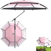 THBSHZMZR Pink Beach Umbrella Fishing Umbrella, 6.5/7/8/8.5ft Outdoor Patio Umbrella, Tilt Aluminum Pole, For Yard, Pool, Picnic
