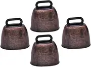 ANDRESLAD 4pcs Cow Bells Iron Cattle Craft for Pets Loud Durable Lightweight Easy to Attach for Dogs Cats Sporting Events Outdoor Activities