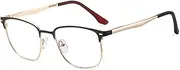 Men's Blue Light Glasses Retro Style Metal Square Frame Blue Light Blocking Glasses Anti-Eye Fatigue Anti-Glare Computer Monitor Gaming Glasses A,1