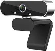 Full HD 1080P Webcam Crystal Clear Image Built in Microphone Compatibili 120°View an Noise Reduction Multi-Person Chats Black