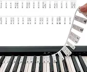 Silicone Piano Keyboard Stickers, Removable Piano Keyboard Note Labels Strips, Luminous 61/88 Key Keyboards Note Stickers, Piano Note Guide for Kids Beginners Piano Practice Learning (61 Key A)