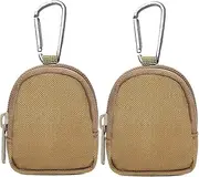 [Imeisuit] 2 Pack Tactical Coin Purse - Military Pocket Keychain Pouch as Mini Tool Organizer Coin Car Key Waist Case Earphone Pack Backpack Accessory Pouch, Khaki-2pcs