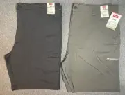Wrangler Men's Big & Tall Performance Zip Shorts 46 Black OR Bark fit 47x10 NWT
