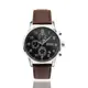【HUGO BOSS】白鋼殼 黑面 咖啡色皮革錶帶 三眼計時腕錶(1513494)