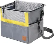 Bicycle Pet Basket, Dog Basket, Front Pet Basket, Bicycle Pet Carrier, Breathable Bicycle Handlebar Bag with 3 Side Pockets, Cat Dog Backpack Bag for Cycling, Hiking, Travel, Picnic, Shoppin