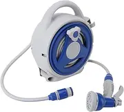 Garden Hose Reel Handheld Sunproof Water Hose Reel with Nozzle for Home Yard Watering