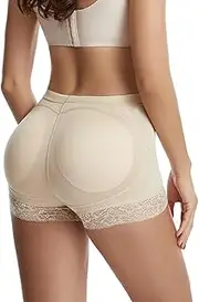 [BBOYMMYOBB] Sexy Padded Underwear for Women Butt Lifter Panties Booty Pads Butt Enhancer Lace Boyshorts Shapewear