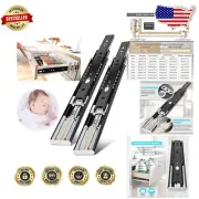 Durable 18-Inch Drawer Slides with 100 lb Capacity - Safe & Detachable Design