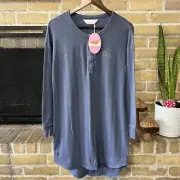 NWT Peter Alexander Long Sleeve Blue Sleep Nightie Size XS