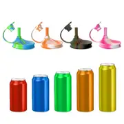 4Pcs Soda Can Lids with Straw Silicone Soda Can Covers for Soda Coke Beer