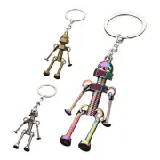 1PC Metal Screw Robot Keychain With Movable Hands Legs Bag Purse Key Ring