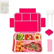 Kids Lunch Box with Compartments, Kids Lunch Box, Leakproof Kids Lunch Box, Kids Lunch Box for Men and Women, Snack Box, Ideal for School, Nursery and Trips Pink