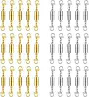30PCS Double Lobster Clasp Magnetic Necklace Clasps and Closures, Gold,Silver