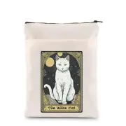 White Cat Tarot Card Book Sleeve Book Lover Gift Bookish Gift Reader Bookworm...