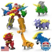 STOULKD 5-in-1 Robot Dinosaur Toys Set: Large Transforming Robot Take Apart K