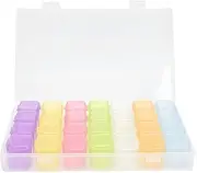 28 Slots Clear Plastic Storage Box Portable Detachable Organizer Box for Small Items Earrings Necklaces s (カラフル)