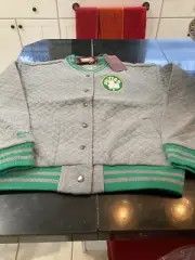 WOMENS BOSTON CELTICS Mitchell & Ness NBA Quilted Bomber Jacket HWC LARGE L NWT