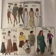 5 Butterick Vogue Patterns 14 16 18 Dress Skirt Pants Jacket Top Uncut Chetta B