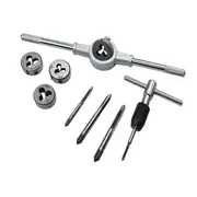 10Pcs M4-M8 Alloy Steel Metric Tap Wrench And Die Set Alloy Metal Hand Tools
