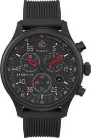 Timex Expedition Field Chronograph 43mm Men’s Analog Watch Black/Black/Black